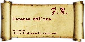 Fazekas Mátka névjegykártya